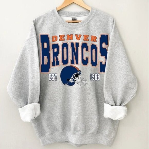 Denver Broncos NFL Football Team Logo Sweatshirt Unisex Winter Apparel 159 - Picture 1 of 5